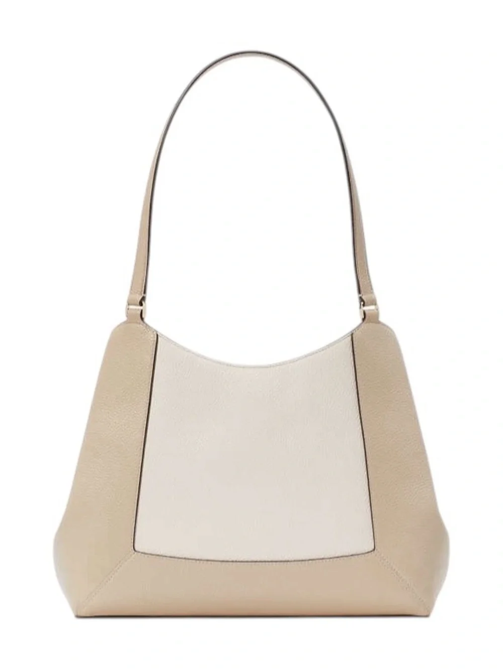 Kate Spade Cream and Tan Pebbled Leather Triple Compartment Shoulder Bag NW